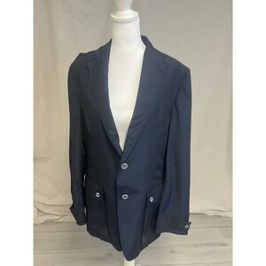 Joseph Abboud Spring Jacket Navy Blue Tech Nylon Sz 40 Utility Travel Gorpcore